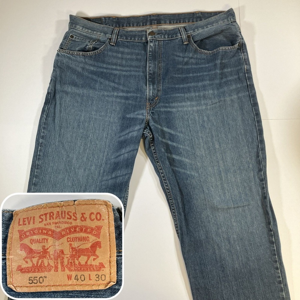 Levi's 550 Relaxed Fit Jeans Mens 40x30 Blue Medium Wash Denim